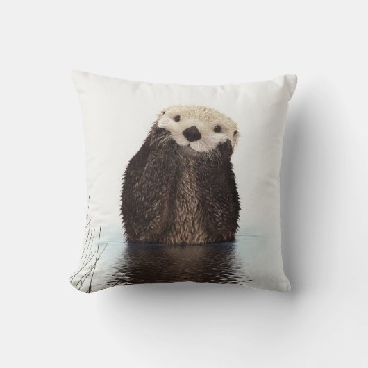 Schattige Aardige Pluizige Otter Dier Kussen (Voorkant)