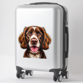 Schattige Aardige Puppy Kunst Sticker (Koffer)