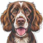 Schattige Aardige Puppy Kunst Sticker (Voorkant)