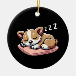 Schattige Aardige Slapende Dierenliefhebbers Welsh Keramisch Ornament