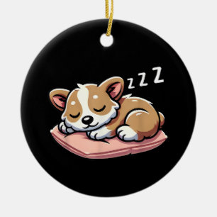 Schattige Aardige Slapende Dierenliefhebbers Welsh Keramisch Ornament