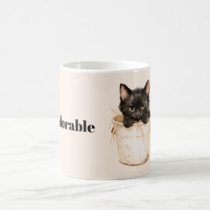 Schattige Aardige Zwarte Kat in Emmer Koffiemok
