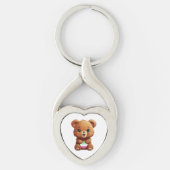 Schattige Abrosexual Pride Flag Beer Sleutelhanger (Voorkant)