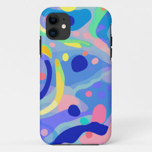 Schattige Abstract Blauw Pastel Neon Herhalingspat Case-Mate iPhone Case