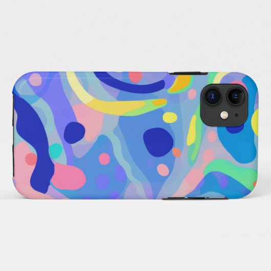 Schattige Abstract Blauw Pastel Neon Herhalingspat Case-Mate iPhone Case (Achterkant (horizontaal))