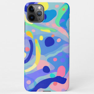 Schattige Abstract Blauw Pastel Neon Herhalingspat iPhone 11Pro Max Hoesje