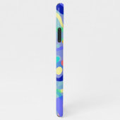 Schattige Abstract Blauw Pastel Neon Herhalingspat iPhone Hoesje (Rechterkant)