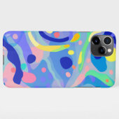 Schattige Abstract Blauw Pastel Neon Herhalingspat iPhone Hoesje (Achterkant horizontaal)