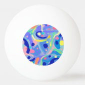 Schattige Abstract Blauw Pastel Neon Herhalingspat Pingpongbal (Voorkant)