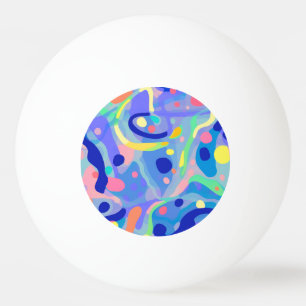 Schattige Abstract Blauw Pastel Neon Herhalingspat Pingpongbal