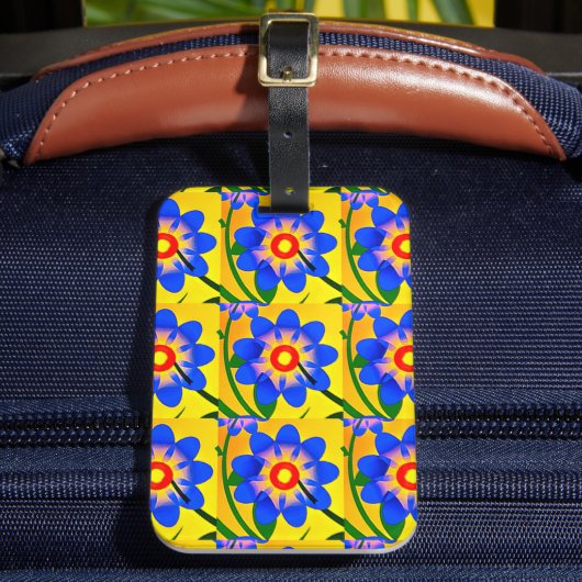 Schattige Abstract bloemenpatroon Bagagelabel (Voorkant Insitu 2)