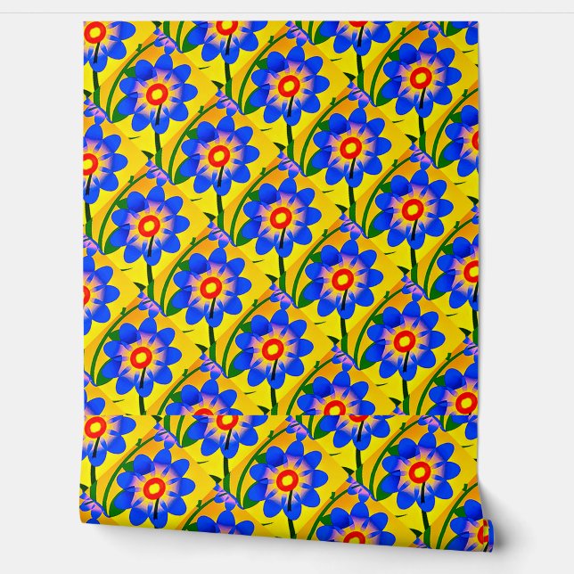 Schattige Abstract bloemenpatroon Behang (Afrollen)