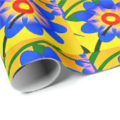 Schattige Abstract bloemenpatroon Cadeaupapier (Rol Hoek)