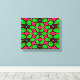Schattige Abstract bloemenpatroon Canvas Afdruk