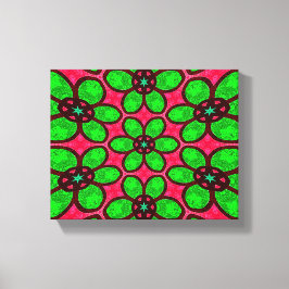 Schattige Abstract bloemenpatroon Canvas Afdruk
