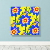 Schattige Abstract bloemenpatroon Canvas Afdruk (Insitu (Houten vloer))