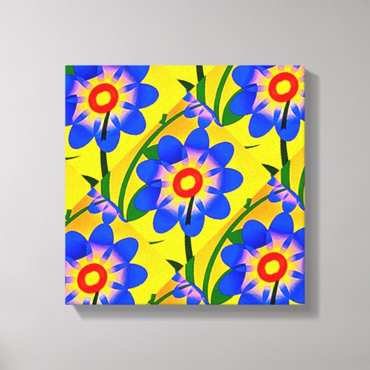 Schattige Abstract bloemenpatroon Canvas Afdruk (Voorkant)