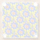 Schattige Abstract bloemenpatroon Glazen Onderzetter (Achterkant)