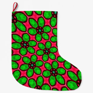 Schattige Abstract bloemenpatroon Grote Kerstsok