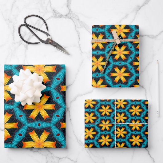 Schattige Abstract bloemenpatroon Inpakpapier Vel (Voorkant)