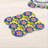 Schattige Abstract bloemenpatroon Kartonnen Onderzetters (Gekanteld)