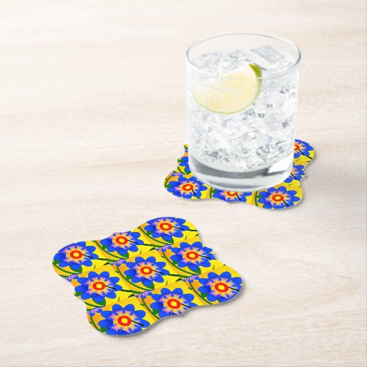 Schattige Abstract bloemenpatroon Kartonnen Onderzetters (Insitu)