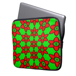 Schattige Abstract bloemenpatroon Laptop Sleeve