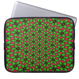 Schattige Abstract bloemenpatroon Laptop Sleeve
