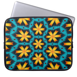 Schattige Abstract bloemenpatroon Laptop Sleeve