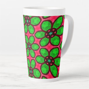 Schattige Abstract bloemenpatroon Latte Mok