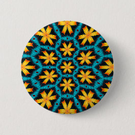 Schattige Abstract bloemenpatroon Ronde Button 5,7 Cm