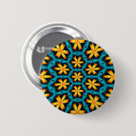 Schattige Abstract bloemenpatroon Ronde Button 5,7 Cm