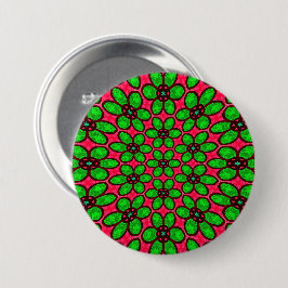 Schattige Abstract bloemenpatroon Ronde Button 7,6 Cm