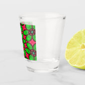 Schattige Abstract bloemenpatroon Shot Glas (Rechts)