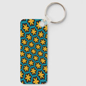 Schattige Abstract bloemenpatroon Sleutelhanger (Achterkant)