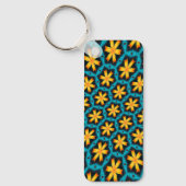 Schattige Abstract bloemenpatroon Sleutelhanger (Voorkant)