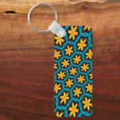 Schattige Abstract bloemenpatroon Sleutelhanger (Voorkant)
