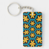 Schattige Abstract bloemenpatroon Sleutelhanger (Voorkant)