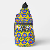 Schattige Abstract bloemenpatroon Sling Bag (Voorkant)