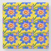 Schattige Abstract bloemenpatroon Stenen Onderzetter (Voorkant)