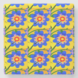 Schattige Abstract bloemenpatroon Stenen Onderzetter