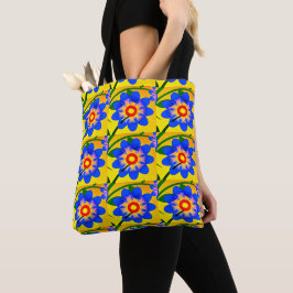 Schattige Abstract bloemenpatroon Tote Bag