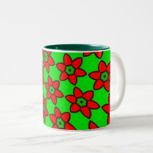 Schattige Abstract bloemenpatroon Tweekleurige Koffiemok