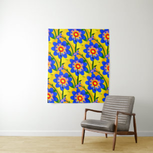 Schattige Abstract bloemenpatroon Wandkleed