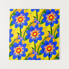 Schattige Abstract bloemenpatroon Wandkleed