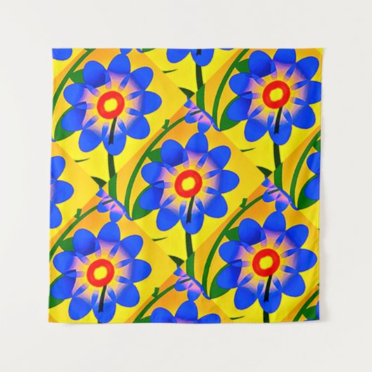 Schattige Abstract bloemenpatroon Wandkleed (Voorkant)