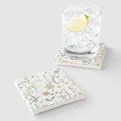 Schattige Abstract bloemig naadloos patroon Stenen Onderzetter (Zijkant)