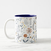 Schattige Abstract bloemig naadloos patroon Tweekleurige Koffiemok (Links)