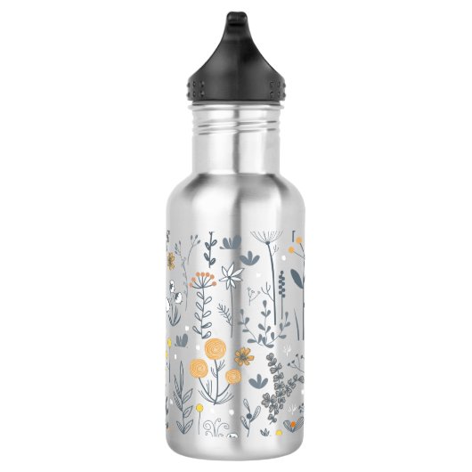 Schattige Abstract bloemig naadloos patroon Waterfles (Rechts)