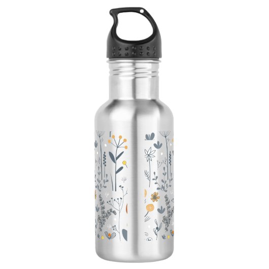 Schattige Abstract bloemig naadloos patroon Waterfles (Achterkant)